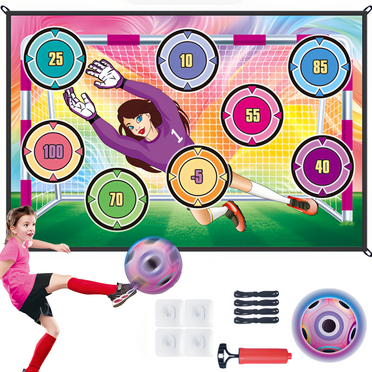 Soccer Ball Game Set for Girls,Soccer Indoor Game for Kids,Outdoor Backyard Toss Soccer Goal Game with 1 Glowing Balls and 1 Flannel Target,Sport Toys Christmas Birthday Gifts for 3-12 Years Old Kids