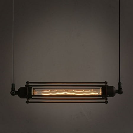 Black Ceiling Pendant Fluorescent Over Kitchen Island ivalue vintage industrial hanging light edison cage pendant light fixture for kitchen island bar lantern black black walmart com