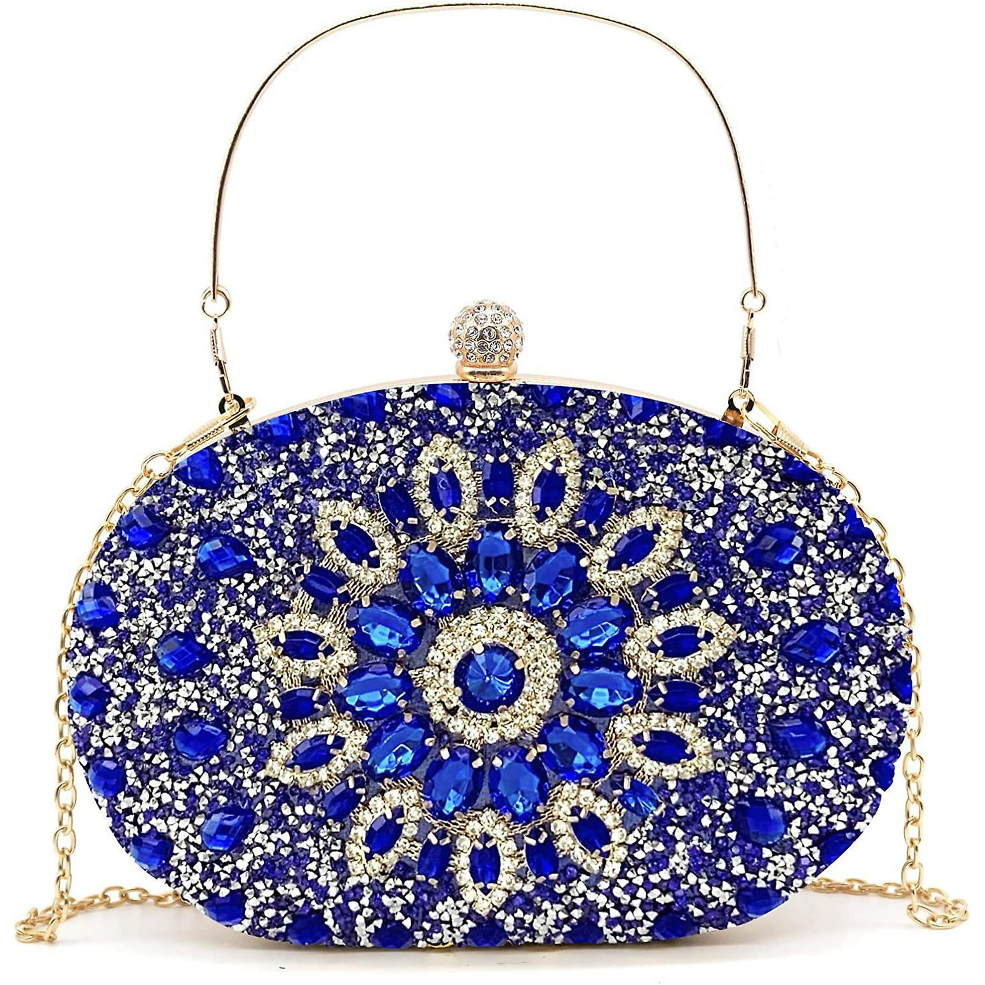 Morakot Rhinestone Evening Clutch Bag for Women Bridal Diamonds Clutch Purses Wedding Purse Prom Cocktail Party Handbags Silver
