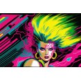 thumbnail image 1 of 24x36 gallery poster, 1980s neon Synth pop girl in the New Wave style p7, 1 of 1