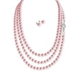 thumbnail image 1 of Set Collar Perlas Triple Aretes Zvezda Plata 0.925 Mujer rosa claro Unitalla, 1 of 4