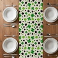thumbnail image 6 of St Patricks Day Table Runner - 72 Inch Long, Kitchen Dining Table Runner Dresser Scarves, Farmhouse Country Green Black Shamrock Farmhouse Decor for Coffee Tables Wedding Party Banquet, 6 of 8