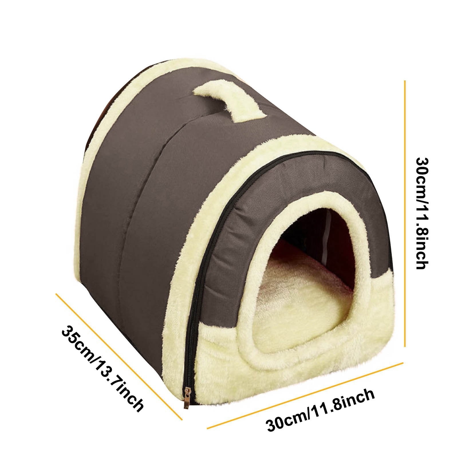 Cadorn 1PCS Small Heated Dog Bed with Removable Washable Cover, Insulated Thermal Lining for Winter Warmth, Cozy Pet House Indoor Use, Soft Plush Sleeping Pad for Dogs