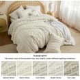 thumbnail image 6 of Tufted Boho Comforter Set Queen Size - Beige Boho Bedding Comforter Set, 3 Pieces Farmhouse Shabby Chic Embroidery Bed Set, Gifts for Woman, Soft Jacquard Comforter for All Seasons, 6 of 6