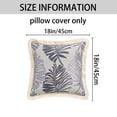 thumbnail image 7 of Unique Bargains Set of 2 Boho Palm Leaf Jacquard Throw Pillow with Tassel Edge Light Grey, 7 of 7