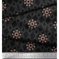thumbnail image 2 of Soimoi Polyester Crepe Fabric Damask & Argyle Geometric Print Fabric by The Yard 42 Inch Wide, 2 of 3