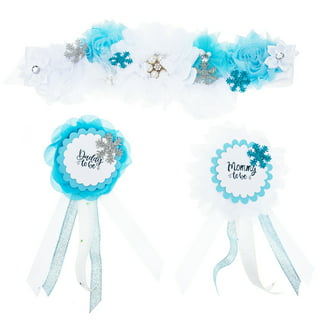 Mommy to Be Ribbon Corsage for Baby Shower PLUS Mini Corsage Add Ons Cream,  Dusty Blue, Baby Blue Here Comes the Son Sun Baby Shower 