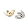 thumbnail image 2 of 1Bag 4Pcs 2 Colors Rack Plating Alloy Rhinestone Pendants Crescent Moon Charms Platinum & Light Gold 16.5x12x3.5mm Hole: 1.6mm 2Pcs/color, 2 of 5