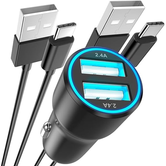 [MFi Certified] iPhone 15 Car Charger, 4.8A Dual Port USB Car Charger Adapter Fast Charging with 2 Pack USB to USB C Cable Compatible for iPhone 15/15 Plus/15 Pro/15 Pro Max, iPad Pro/Air/Mini