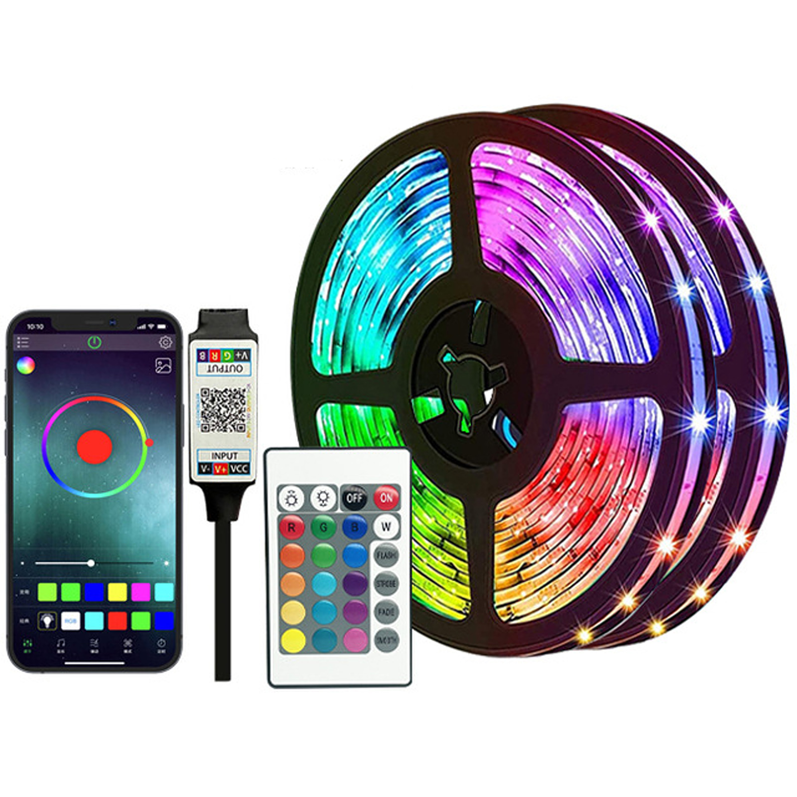 5V RGB Strip 12LEDsMeter 5050RGB Strip Tape Remote Control APP Control