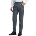 thumbnail image 4 of INSPIRE CHIC Men's Business Plaid Lightweight Regular Fit Flat Front Checked Pants 30 Dark Gray, 4 of 7