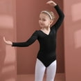 thumbnail image 3 of XBASW Toddler Girls Long Sleeve Leotard Gymnastics for Kids Bodysuit Dance Outfit Biketards Costume 3-11 Years, 3 of 11