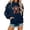 Blue, variant on Women Sweatshirts Cozy Cow Print Hooded Sweatshirt for Everyday Wear and Casual Outings Across Seasons Black XL