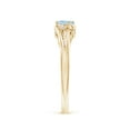 thumbnail image 3 of ANGARA Natural Aquamarine and Diamond Split Shank Ring in 14K Yellow Gold for Women (Size-5x3mm) | March Birthstone, Birthday, Anniversary, Jewelry Gift for Women | Natural Aquamarine Ring, 3 of 10