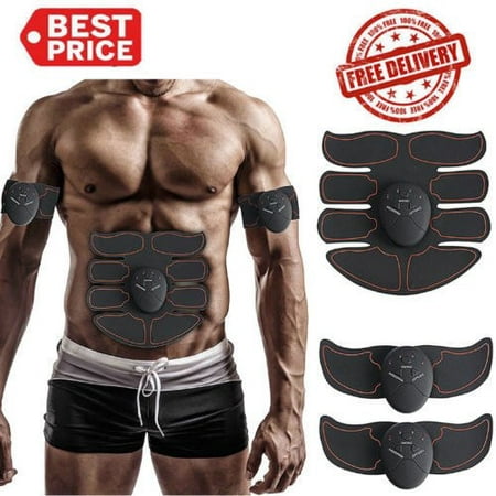 8 PACK Electric Muscle Toner EMS Machine Wireless Toning Belt Abs (Best Exercise Belt For Abs)
