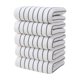 thumbnail image 2 of Juego de toallas de baño - Toallas de poliéster suave y absorbente de 5 piezas, grises y blancos, 29,5x13,8 pulgadas, de secado rápido para baño, spa y piscina, 2 of 6