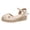White, variant on Espadrilles for Women Cap Toe Trendy Studded Wedge Sandals Summer Dressy Buckle Ankle Strap Platform Wedges White Size 7.5