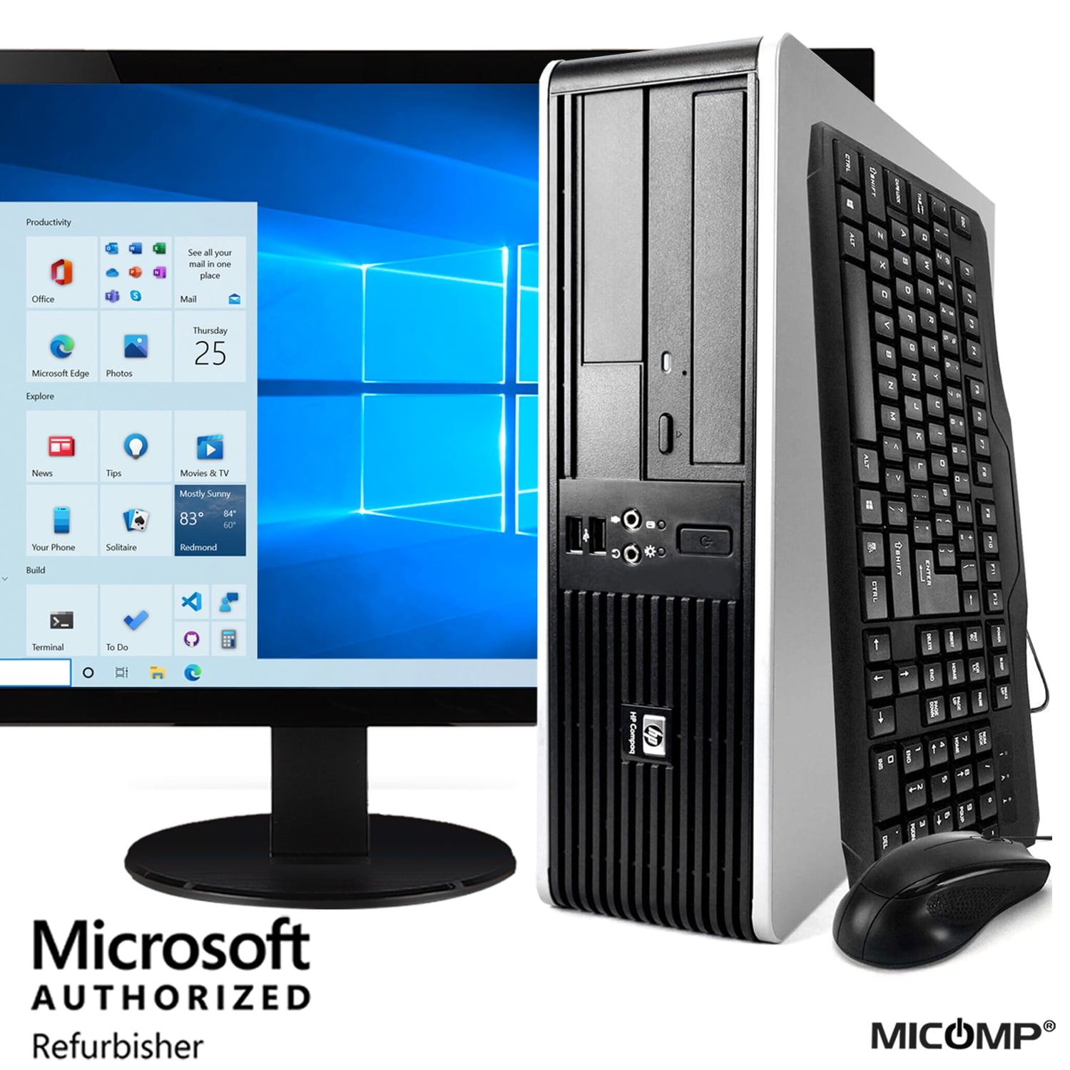 Hp Dc 5800 Sff Computer Pc Core 2 Duo Dual Core 3 00ghz 4gb 1tb Dvd Wifi Vga Serial Port Windows 10 Home 64 Bit Includes 22 Lcd Walmart Com