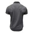 thumbnail image 4 of Chemises pour Hommes, T-Shirt Blouse Basique à Manches Courtes pour Hommes Musclé Robuste Uni Haut T-Shirt Blouse à Manches Courtes Col Rabattu Chemise, 4 of 6