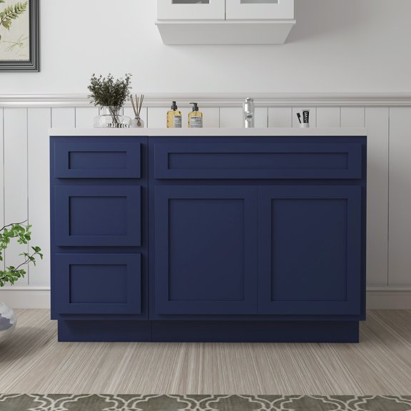 51 in. W x 21 in. D x 32.5 in. H Bath Vanity Cabinet without Top in Blue