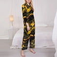 thumbnail image 3 of Honeii Urban Graffiti Scorpion Illustration Print Women's Pajama Sets Long Sleeve Button Down Sleepwear Nightwear Soft Pjs Lounge Sets 2PCS-Large, 3 of 7