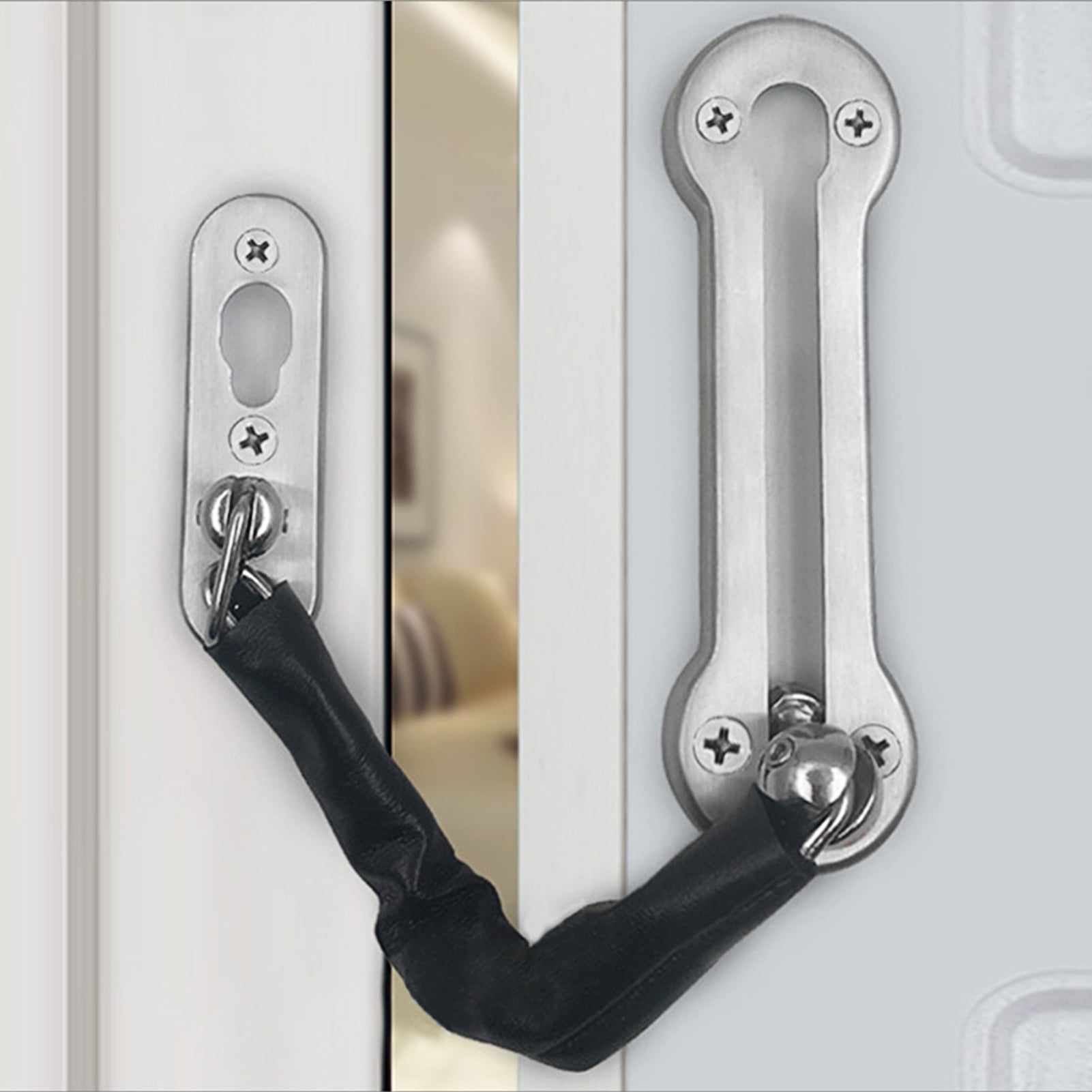 Modern Stainless steel door safty bolt guard Door Security Chains lock Latch-_fr 