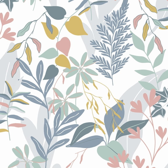 Transform Inky Leaf Indigo Peel and Stick Wallpaper