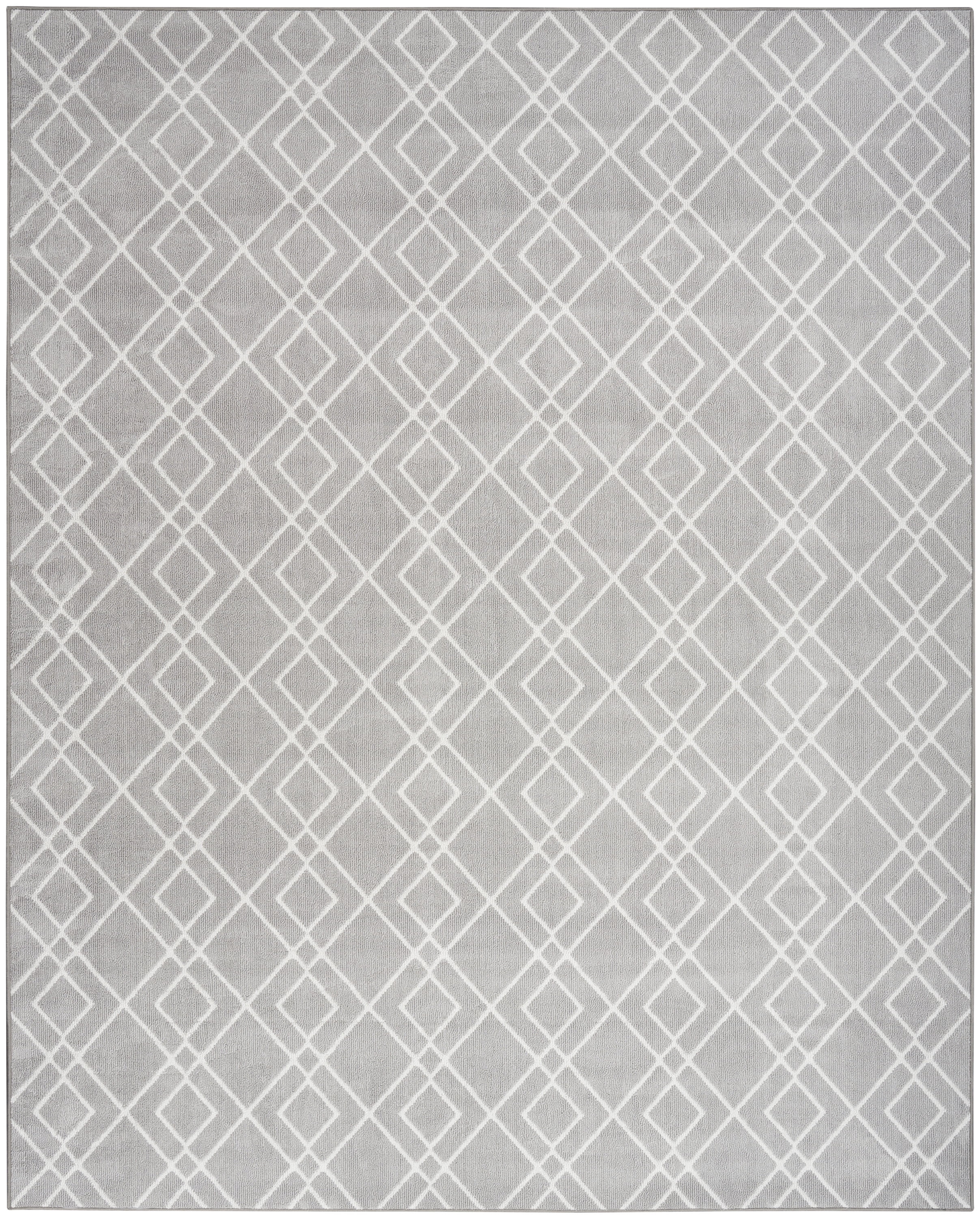 Nourison Modern Lines Geometric Silver 8' x 10' Area Rug, (8x10)