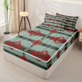thumbnail image 2 of jejeloiu Earthy Tribal Zipper Full Size Comforter Sets with Fitted Sheet and 2 Pillowcases,Native Print Zipper Bedding Set For Boys,Green Red,Reversible,4 Pieces, 2 of 7