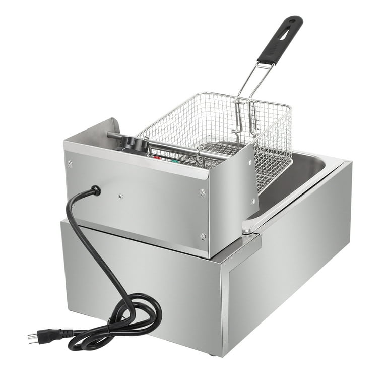 CROSSON 6L Electric Countertop Deep Fryer Extra Large with Drain