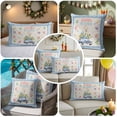 thumbnail image 5 of Easter Decorative Throw Pillow Covers 18x18 Inch Set of 2 Truck Easter Eggs Home Decor Pillow Cases for Couch, Colorful Egg Floral Blue Plaid Cushion Case for Living Room Bedroom Bed Car Chair, 5 of 9