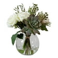 thumbnail image 3 of Uttermost Belmonte Polyester Glass Plastic Floral Bouquet & Vase in Green/White, 3 of 5