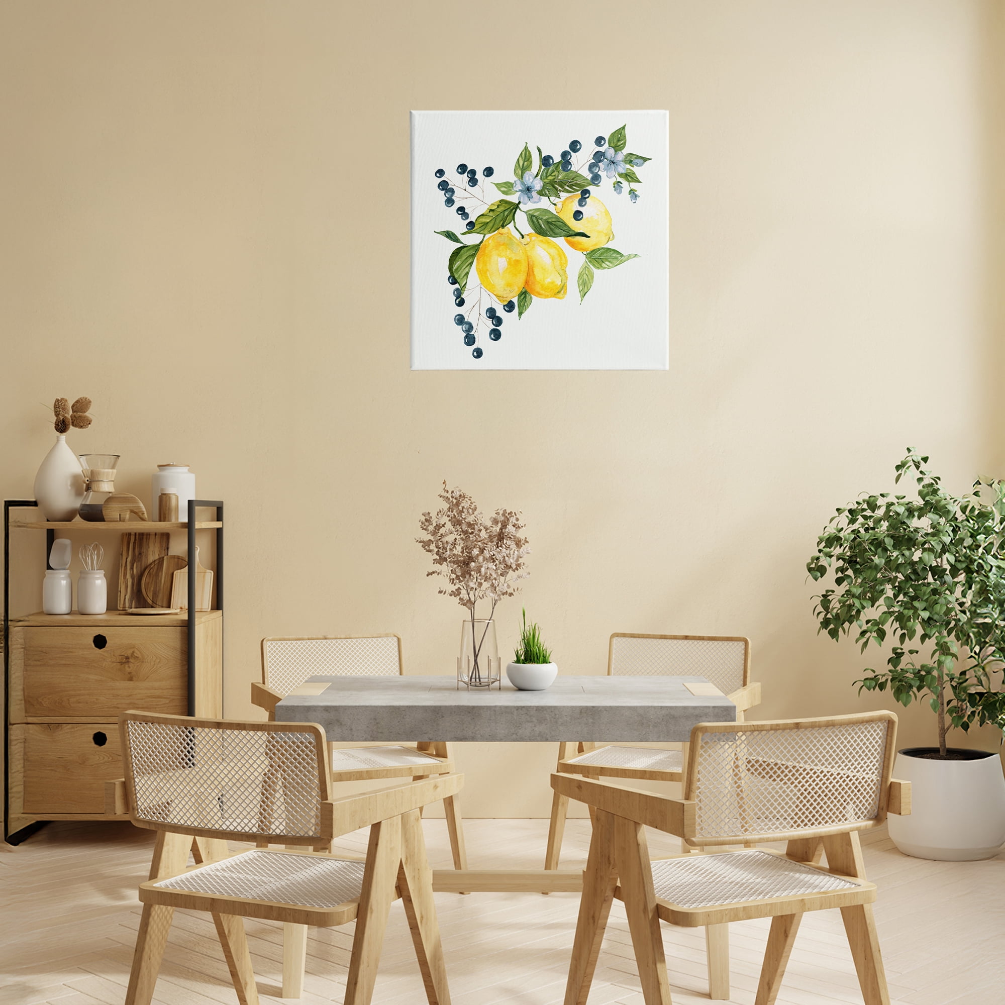 Stupell Industries Lemon Branch with Berries Canvas Wall Art, design by Livi Finn