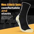 thumbnail image 4 of Qcwqmyl Non Slip Crew Socks Grip Soccer Mens Athletic Socks for Men Running Football 3 Pairs, 4 of 7