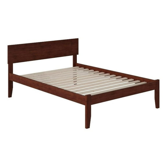 Leo & Lacey Full Panel Platform Bed in Walnut