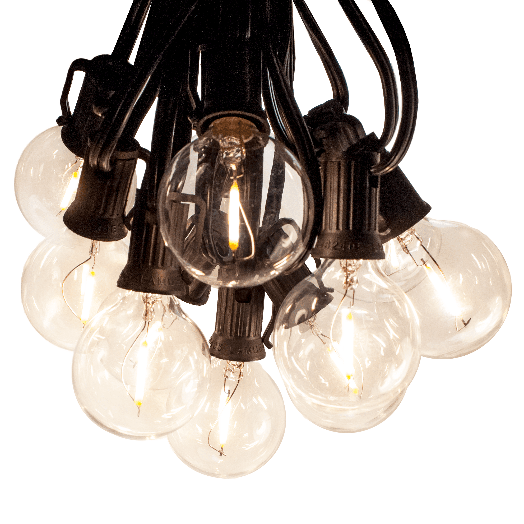 50 Foot G40 LED Filament Globe String Lights with Black Wire Walmart