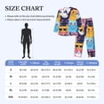 thumbnail image 4 of Naloa Colorful Cats Pattern Art Men’s Pajamas Set - Long Sleeve Button Down Sleep Shirt and Pajama Bottoms Sleepwear Set-, 4 of 7