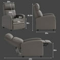 thumbnail image 2 of SgoodS Recliner Chair for Living Room Modern Wingback Sofa Home Theater Seating Push Back Reclining Chair with Lumbar Support (Without Massage, PU Grey), 2 of 9
