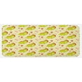 thumbnail image 1 of Dinosaur Kitchen Mat, Dinosaur Characters with Spring Meadow Flowers Hearts, Plush Decorative Kitchen Mat with Non Slip Backing, 47" X 19", Green Yellow, by Ambesonne, 1 of 1