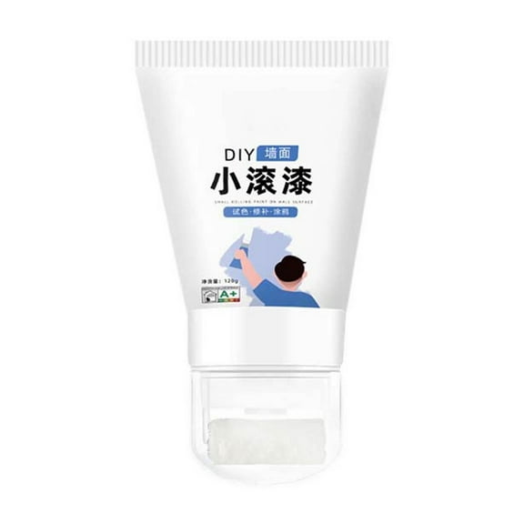 White Paint For Wall,Small Roller Brush Wall Repair Tool,Eco-friendly Latex Paint with Small Roller Brush,Water-Based,Low VOC, Non-Toxic,The best choice for removing wall stains White Paint For Wall