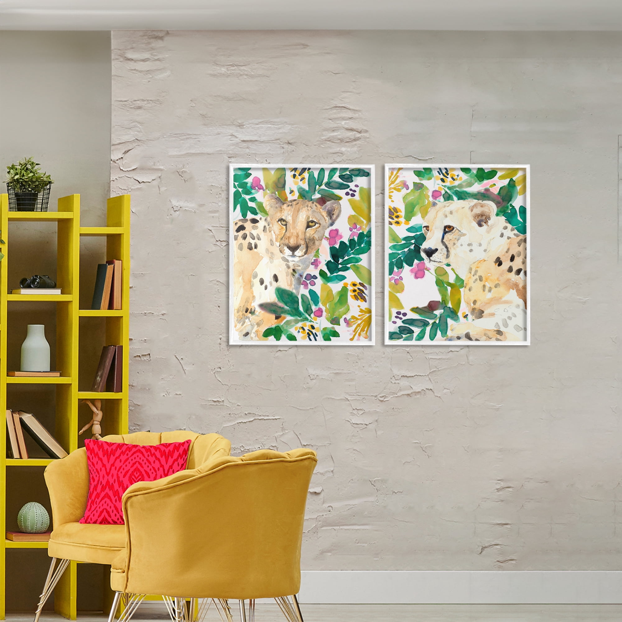 Stupell Industries Botanical Garden Wildlife 2 Piece White Framed Giclee Art Set, design by Lanie Loreth