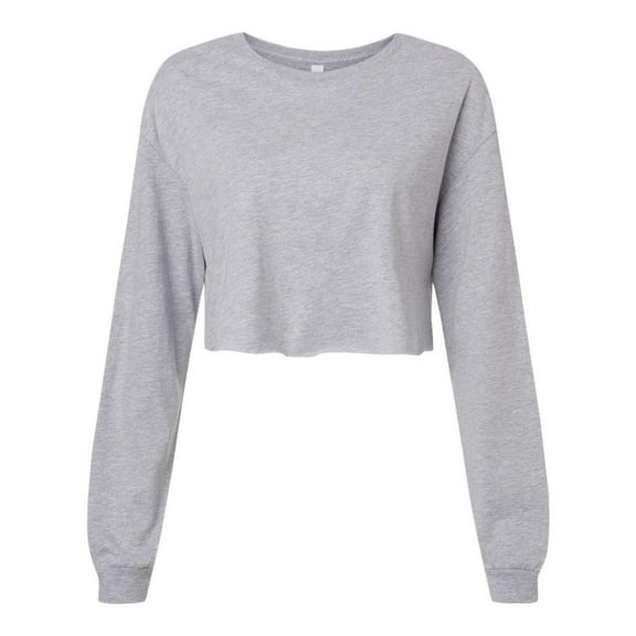 Bella & Canvas B10306093 FWD Fashion Women Crop Long Sleeve T-Shirt, Athletic Heather - Small