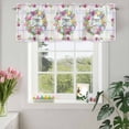 thumbnail image 3 of Valances for Windows Happy Easter Eggs Tulips Daisy Rod Pocket Short Curtain for Bathroom Living Room Bedroom Colorful Striped 1 Panel 42x12in, 3 of 9