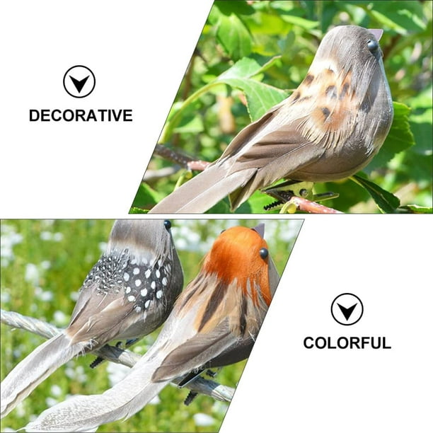 3pcs petits oiseaux pour l'artisanat ornement d'oiseau artificiel  décorations d'oiseaux tropicaux faux oiseaux colorés décoration de jardin à  la maison (couleur aléatoire 