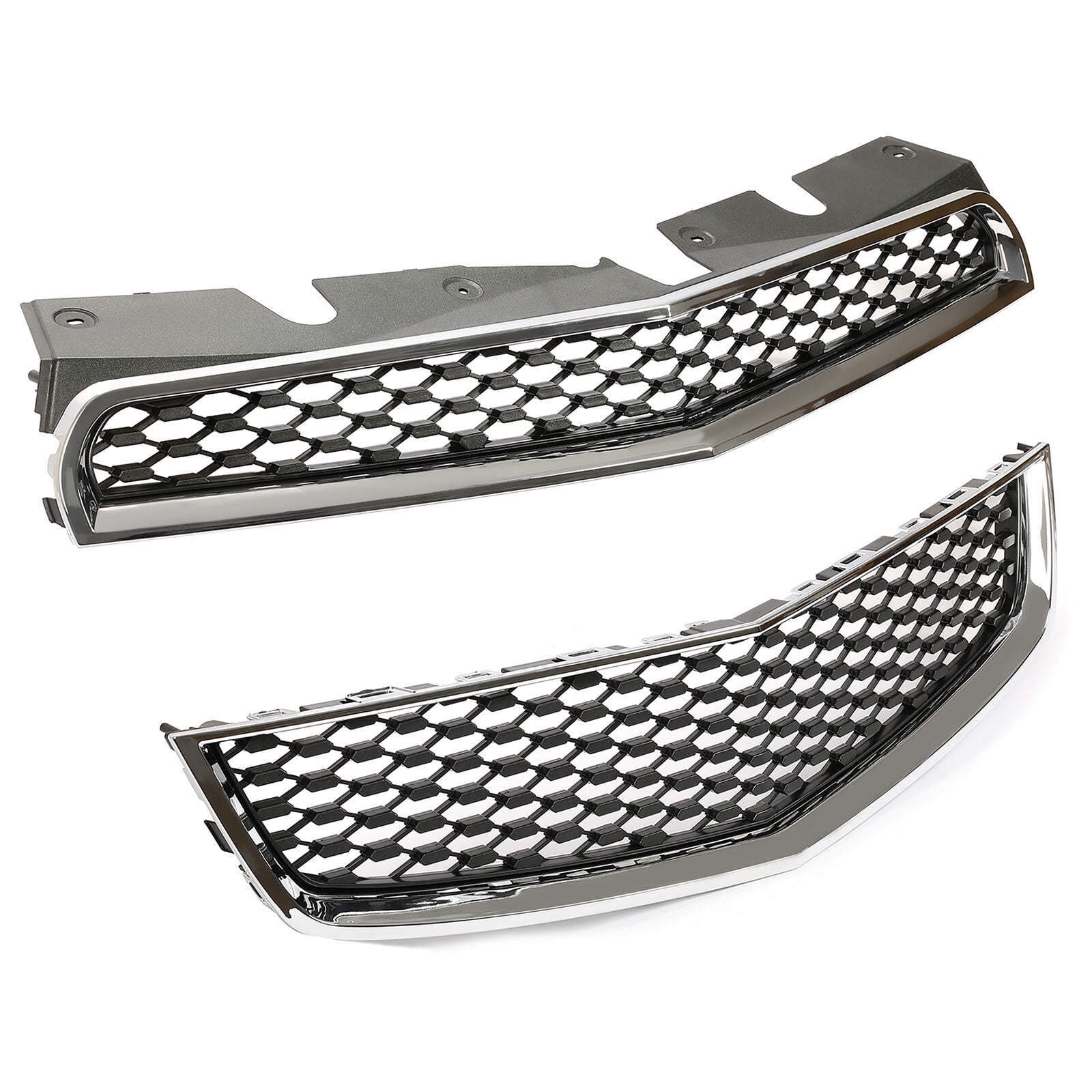 Kojem Front Upper + Lower Grille for 2010-2015 Chevrolet Equinox LS LT LTZ Replaces 25798744 25798747 GM1200622 GM1200621 (2PCS)