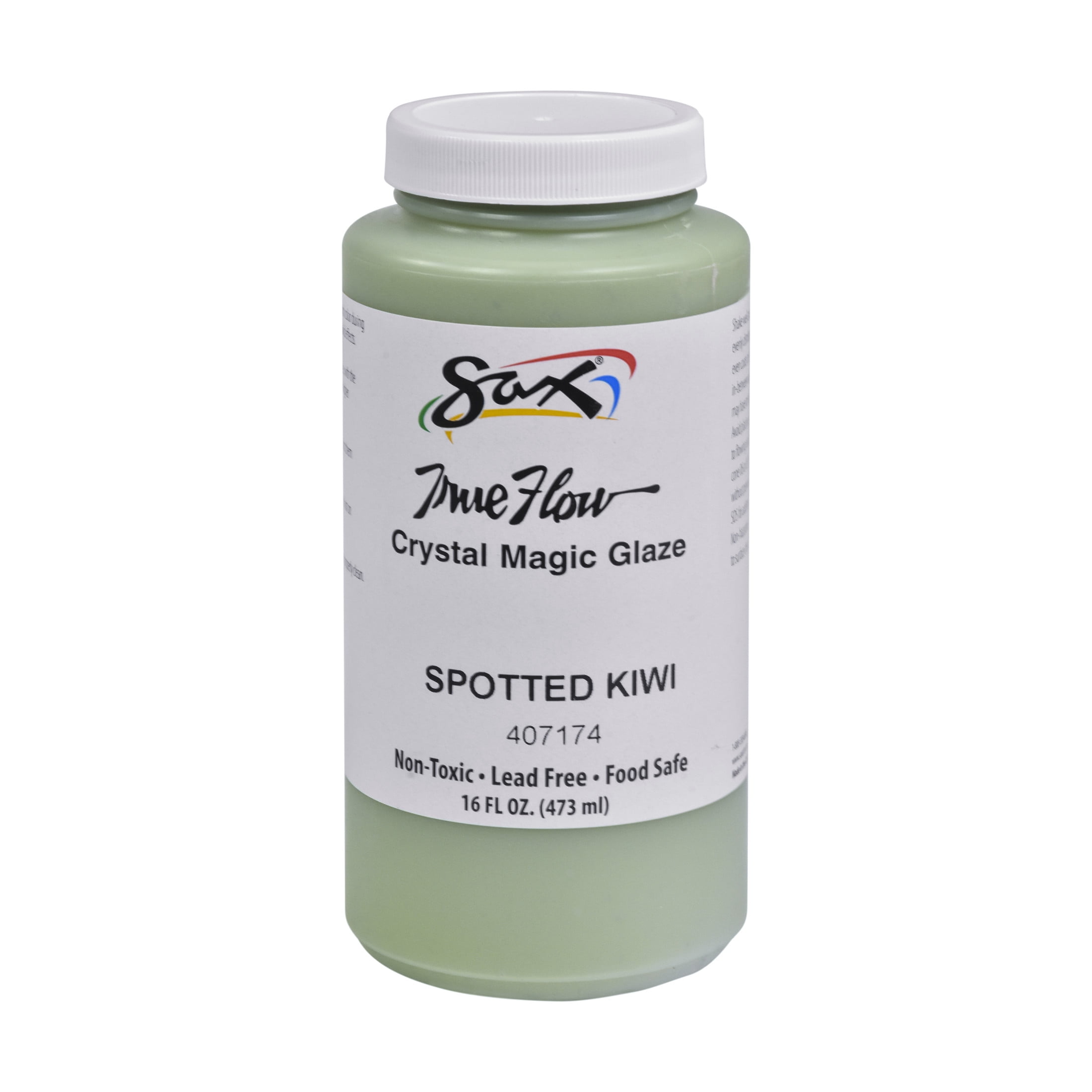Sax True Flow Lead-Free Crystal Magic Glaze, 1 Pint, Spotted Kiwi