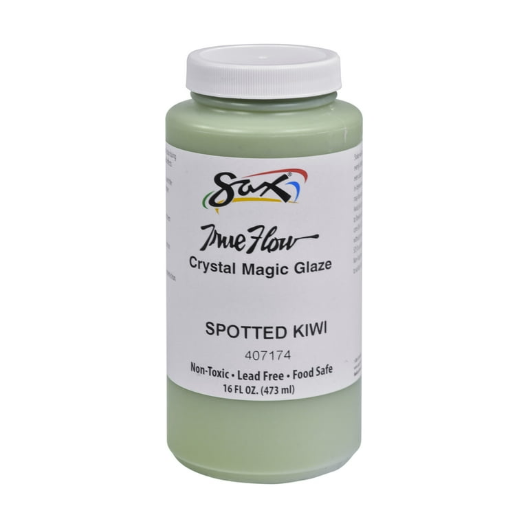 kiwi カラーリング剤 Sax True Flow Lead-Free Crystal Magic Glaze, 1 Pint, Spotted Kiwi