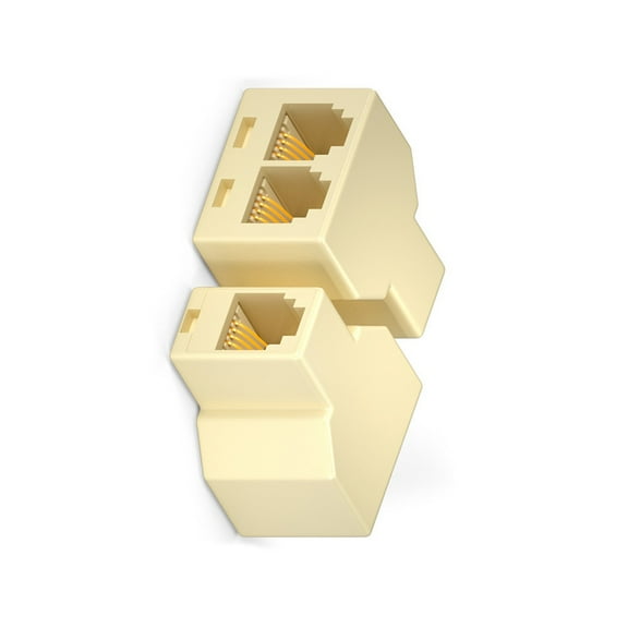 COOLHOOD RJ11 6P4C/6P2C Telephone Splitter 2Way Telephone Splitters Phone Line Splitter For Easy Double Connection Installation