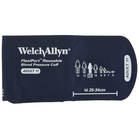 Welch Allyn REUSE-11-2MQ FlexiPort Reusable Blood Pressure Cuffs with Two-Tube Locking-Type Connectors, Adult, Size 11 By Brand Welch Allyn