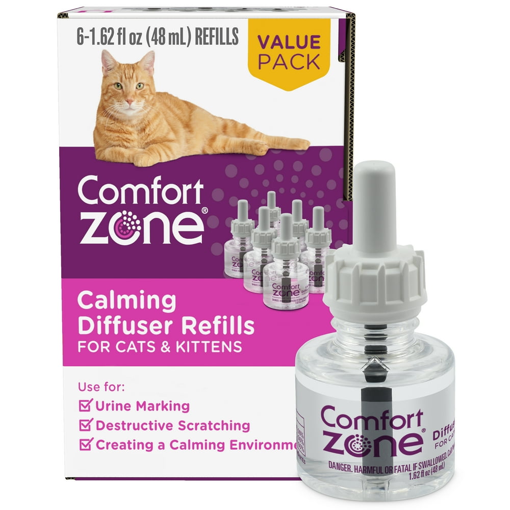 Comfort Zone Cat Calming Diffuser Refill, 48 ml6 pack, 180 Day Use
